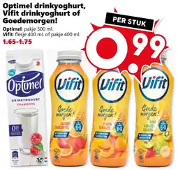 Coop Optimel drinkyoghurt, Vifit drinkyoghurt of Goedemorgen aanbieding