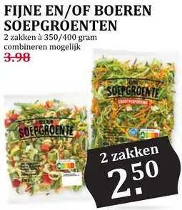 Coop Fijne en, of boeren soepgroenten aanbieding