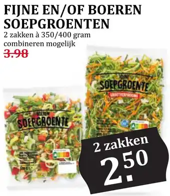 Coop Fijne en, of boeren soepgroenten aanbieding