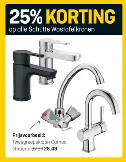 Hubo op alle Schütte Wastafelkranen aanbieding