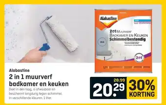 Hubo Alabastine 2 in 1 muurverf badkamer en keuken aanbieding