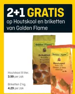 Hubo op Houtskool en briketten van Golden Flame aanbieding
