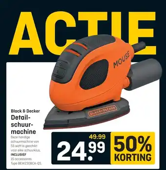 Hubo Black & Decker Detail- schuur- machine aanbieding