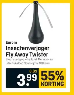 Hubo Eurom Insectenverjager Fly Away Twister aanbieding
