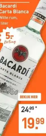 Gall & Gall Bacardí Carta Blanca 100CL aanbieding