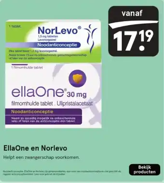 Etos EllaOne en Norlevo aanbieding