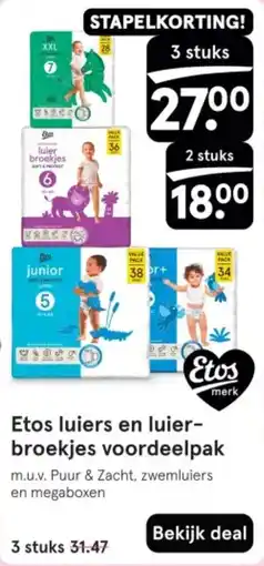 Etos Etos luiers en luier broekjes voordeelpak aanbieding