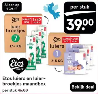 Etos Etos luiers en luier broekjes maandbox aanbieding