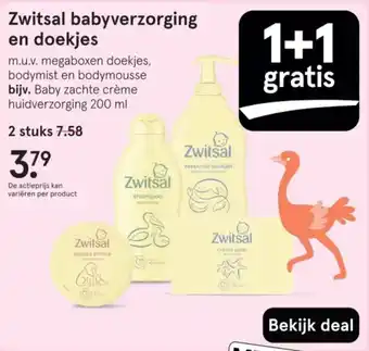 Etos Zwitsal babyverzorging en doekjes aanbieding