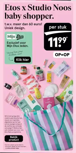 Etos Etos x Studio Noos baby shopper aanbieding