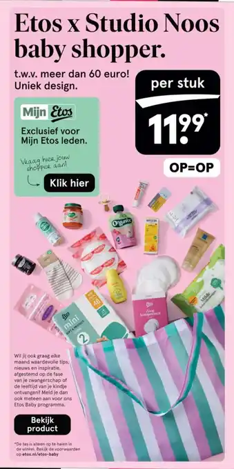 Etos Etos x Studio Noos baby shopper aanbieding
