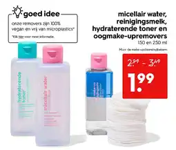 HEMA Micellair water, reinigingsmelk, hydraterende toner en oogmake upremovers aanbieding
