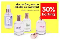 HEMA Alle parfum, eau de toilette en bodymist aanbieding