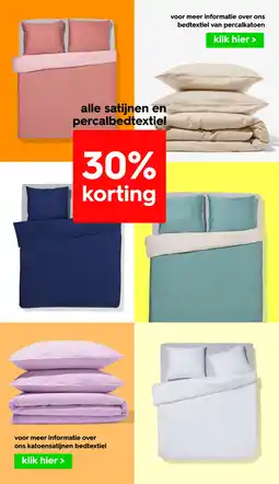 HEMA Alle satijnen en percalbedtextiel aanbieding