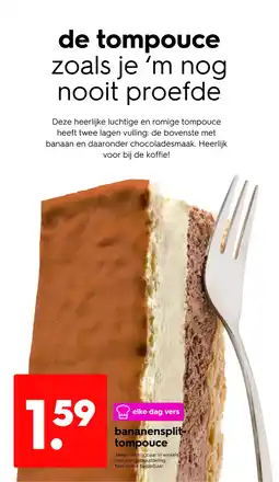 HEMA Bananensplit tompouce aanbieding