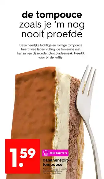 HEMA Bananensplit tompouce aanbieding