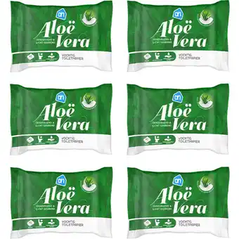 Albert Heijn AH Vochtig toiletpapier aloe vera 6-pack aanbieding