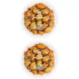 Albert Heijn AH Groene olijven pittige kruiden 2-pack aanbieding