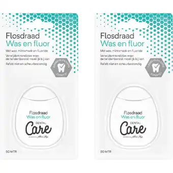 Albert Heijn Care Flossdraad fluor 2-pack aanbieding