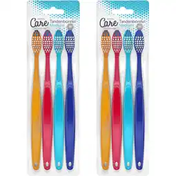 Albert Heijn Care Tandenborstels medium 4 pack 2-pack aanbieding