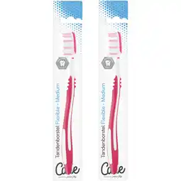 Albert Heijn Care Tandenborstel flexibel medium 2-pack aanbieding