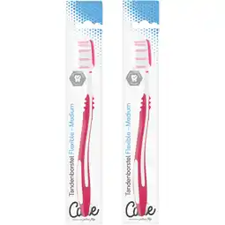 Albert Heijn Care Tandenborstel flexibel medium 2-pack aanbieding