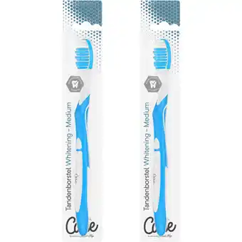 Albert Heijn Care Tandenborstel whitening medium 2-pack aanbieding