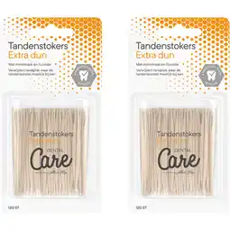 Albert Heijn Care Tandenstokers extra dun 2-pack aanbieding
