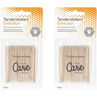 Albert Heijn Care Tandenstokers extra dun 2-pack aanbieding