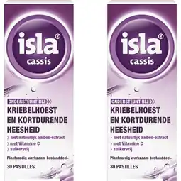 Albert Heijn Isla cassis keelpastilles 2-pack aanbieding