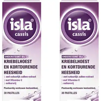 Albert Heijn Isla cassis keelpastilles 2-pack aanbieding