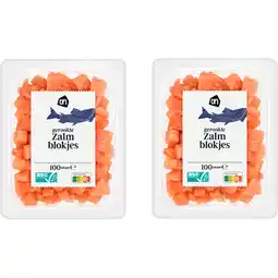 Albert Heijn AH Gerookte zalmblokjes 2-pack aanbieding