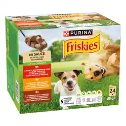 Zooplus 24x85 Friskies Adult in saus met rund, kip en lam natvoer voor honden aanbieding