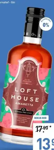 Gall & Gall Loft House Amaretta Alcoholvrij 70CL aanbieding