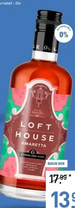 Gall & Gall Loft House Amaretta Alcoholvrij 70CL aanbieding