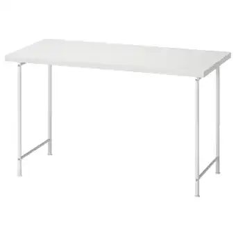 IKEA Ikea lagkapten wit bureau, rechthoekig, metalen poten aanbieding