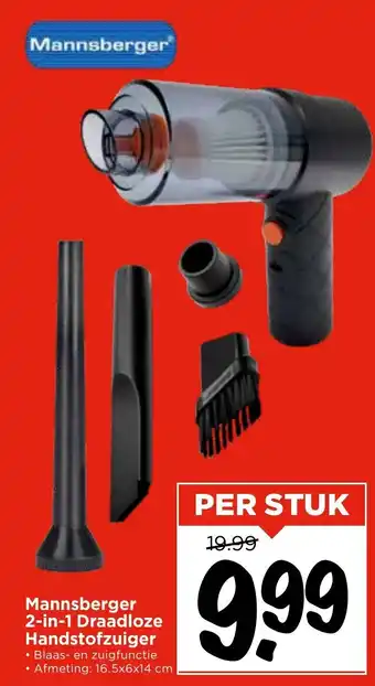 GAMMA Mannsberger 2 in 1 Draadloze Handstofzuiger aanbieding