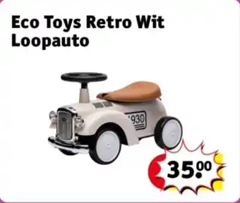 Kruidvat Eco Toys Retro Wit Loopauto aanbieding