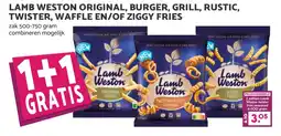 De Boerenschuur Lamb weston original, burger, grill, rustic, twister, waffle of ziggy fries aanbieding