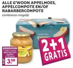 De Boerenschuur Alle g'woon appelmoes, appelcompote en/of rabarbercompote aanbieding