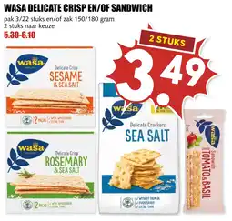 De Boerenschuur Wasa delicate crisp en/of sandwich aanbieding