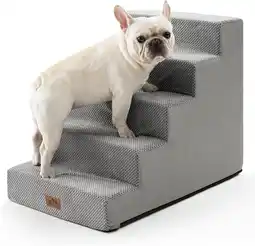 Amazon COZY KISS Brede hondentrap voor bij het bed (grijs, 75x50x60, 5) aanbieding