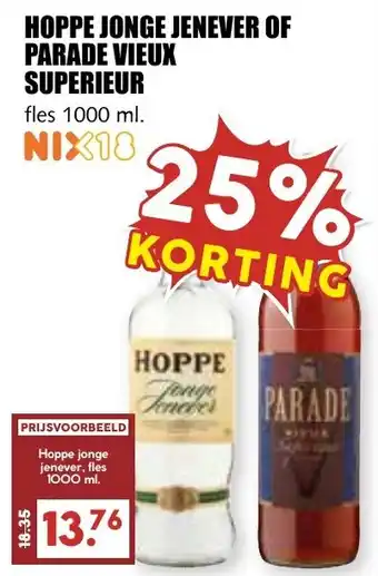 De Boerenschuur Hoppe jonge jenever of parade vieux superieur aanbieding
