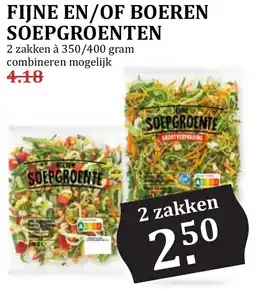 De Boerenschuur Fijne en/of boeren soepgroenten aanbieding