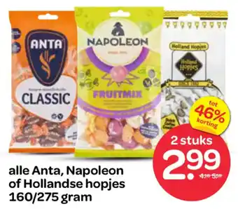 Spar Alle anta, napoleon of hollandse aanbieding