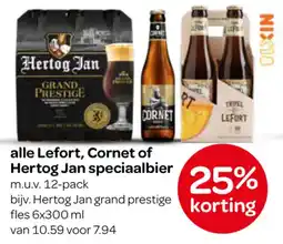 Spar Alle lefort, cornet of hertog jan speciaalbier aanbieding