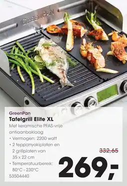 HANOS GreenPan Tafelgrill Elite XL aanbieding