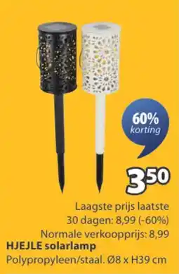 Jysk Hjejle solarlamp aanbieding
