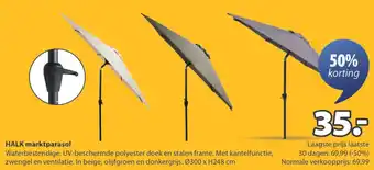 Jysk Halk marktparasol aanbieding