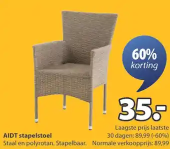 Jysk Aidt stapelstoel aanbieding